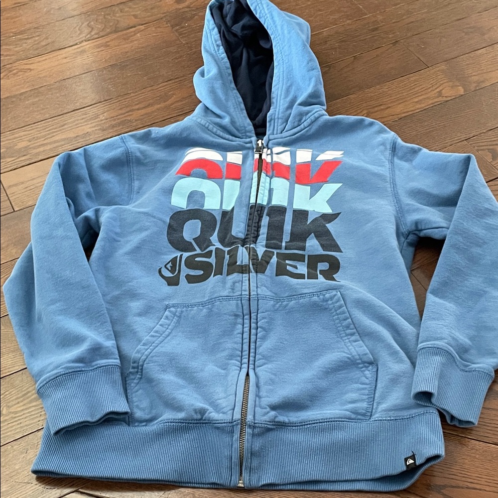🔥 3/$25 - Quiksilver Blue and Red Kids Zip-Up Hoodie